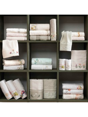 Die Grup Linens Tiria Pamuk 50X85 cm Yüz Havlusu Ekru