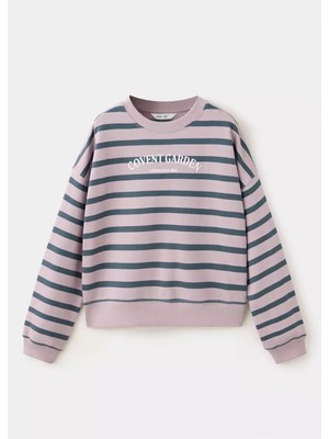 Mango Çizgili Baskı Detaylı Sweatshirt
