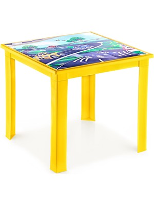 Die Grup Fiore 50X50 H:40 Çocuk Masası Sarı-Araba