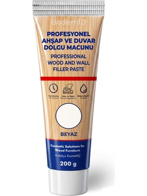 Aesco Ahşap Parke Tamir Macunu Beyaz Mobilya Dolgu Çatlak Çizik Giderici 200 gr Macun