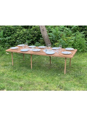 Die Grup Pratikoutdoor Katlanır Kamp, Piknik ve Bahçe Masası 75X200 cm - Ceviz Renk