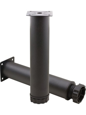 Aesco BADEM10 Mobilya Kanepe Baza Koltuk Metal Destek Ayağı Ayarlanabilir Siyah Ayak 25 cm