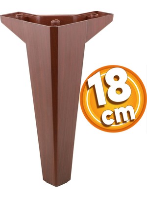 Die Grup BADEM10 Sedir Lüks Mobilya Kanepe Sehpa Tv Ünitesi Koltuk Ayağı 18 cm Ahşap Desenli Kahverengi Baza Ayak