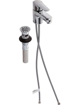 Aesco Kohler K-97283-4-CP Cilalı Krom Temmuz Güvertesine Monte Banyo Bataryası Metal Izgara Tahliye Takımı