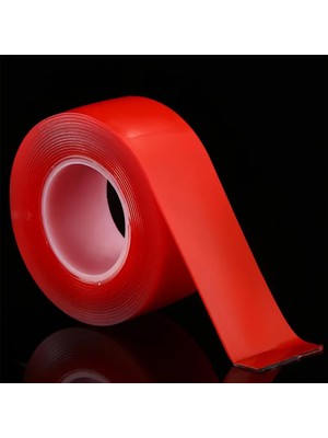 Aesco Çift Taraflı Silikon Bant Montaj Bandı Şeffaf 48 mm x 2 Metre Güçlü Çok Amaçlı Yapıştırıcı 1 Adet