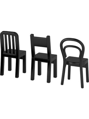 Die Grup Ikea 3'lü Set Kanca "fjantig" Kapı Gardırobu Sandalye Şeklinde Askı - Derinlik: 6 cm Yükseklik: 12 cm - Siyah