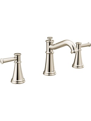 Aesco Moen T6405NL Belfield Iki Kollu Yaygın Banyo Musluğu, Cilalı Nikel