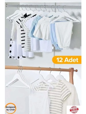 Die Grup Babylondy 12 Adet Çocuk Elbise Askısı, Bebek Askısı, Beyaz