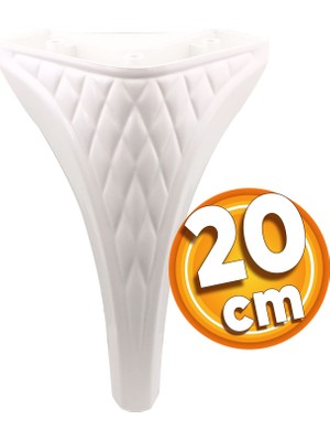 Die Grup BADEM10 Petek Lüks Mobilya Kanepe Sehpa Tv Ünitesi Koltuk Puf Ayağı 20 cm Beyaz Baza Ayak