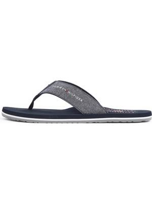 Aesco Tommy Hilfiger Erkek Chambray Beach Terlik, 40, FM0FM05570, Desert Sky