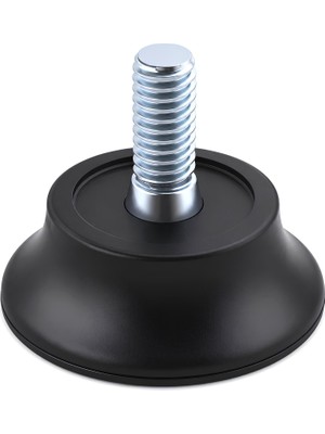 Aesco 10 Adet Bingo Rotil Ayak Ayakları M6 Civatalı 6 mm Siyah Profil Ayağı 2.5 cm