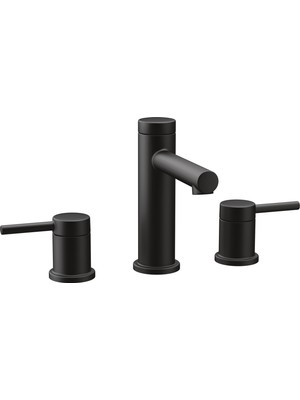 Aesco Moen Align T6193BL Çift Kulplu High-Arc Breitgefaechert Banyo Musluk Havalandırma Olmadan, Mat Siyah, T6193BL