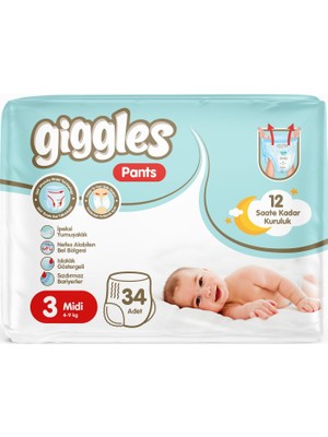 Die Grup Giggles Baby Pants 3 Numara Midi 1 Paket 34 Adet