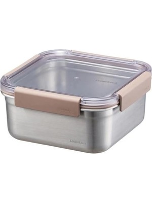 Die Grup Locknlock Paslanmaz Çelik Fırın & Saklama Kabı Kare Kilitli 1.3 Lt ml - Kahverengi