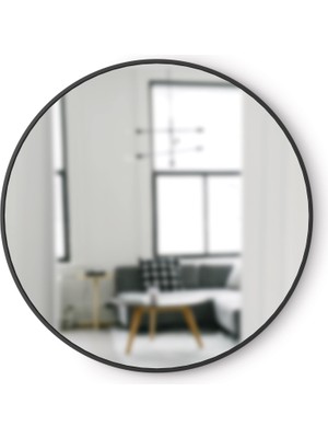 Die Grup Umbra Hub Duvar Aynası, Koridor, Banyo, Oturma Odası ve Daha Fazlası Için Yuvarlak Ayna, Siyah, 94 cm Çap