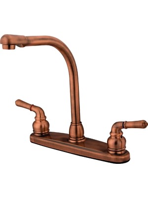 Aesco Kingston Brass KB756LS Magellan 8 "centerset Mutfak Bataryası, Antik Bakır, Yan Püskürtücü Yok