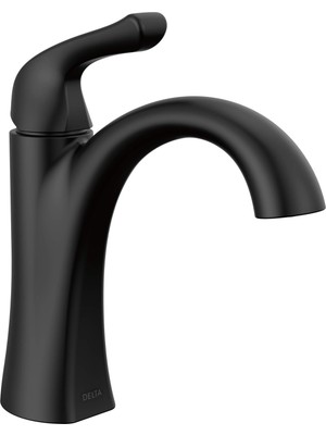 Aesco Delta Faucet Arvo Mat Siyah Banyo Bataryası, Tek Delikli Banyo Bataryası Siyah, Tek Kolu Banyo Bataryası, Banyo Lavabo Bataryası, Tahliye Montajı Dahil, Mat Siyah 15840LF-BL