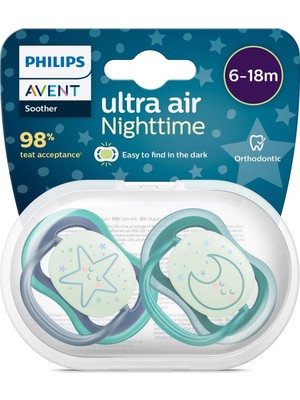 Die Grup Philips Avent Ultra Air Gece Emziği 6-18 Ay, 2'li Erkek, SCF376/13