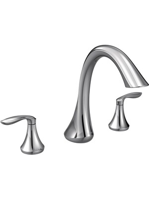 Aesco Moen T943BN Eva Two-Handle High-Arc Roman Tub Faucet Without Valve, Brushed Nickel