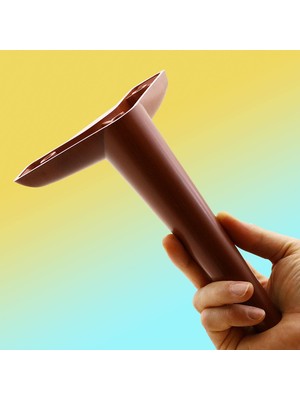 Die Grup BADEM10 Piko Lüks Mobilya Kanepe Sehpa Tv Ünitesi Koltuk Ayağı 19 cm Ahşap Desenli Kahve Baza Ayak