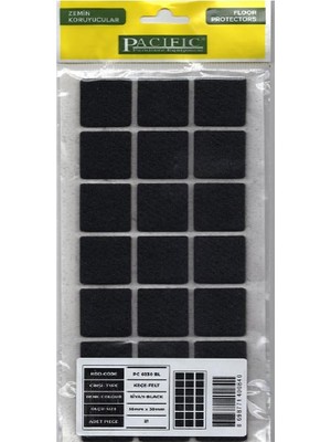 Aesco Pacific Mobilya Keçesi,kendinden Yapışkanlı Zemin Koruyucu Siyah (30X30MM)