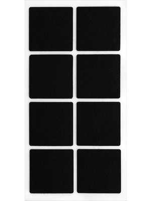 Aesco Siyah Keçe 8 Adet 5 x 5 cm Kare Yapışkanlı Sandalye, Masa, Koltuk Altı Parke Koruma Keçesi