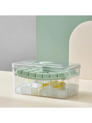 Uravas Store 56 Buz Küpü Kapasiteli Basmalı Çift Kalıplı Saklama Hazneli Buzluk 19X11,6X8 cm