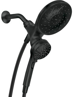 Die Grup Moen Engage Magnetix Mat Siyah 2.5 Gpm Elde Taşınabilir/yağmur Duş Başlığı Manyetik Yerleştirme Sistemine Sahip 2'si 1 Arada Kombo, Çıkarılabilir El Spreyli Yağmur Duş Başlığı, 26009