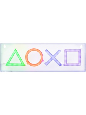 Die Grup Paladone Playstation LED Neon Işık, Serbest Veya Duvara Monte Edilebilir, Oyuncular Için Oyun Odası Aksesuarı ve Dekorasyon