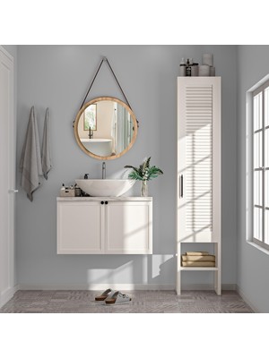 Die Grup Dekorex BNY130-BEYAZ Panjur Kapaklı Metal Ayaklı Banyo Dolabı