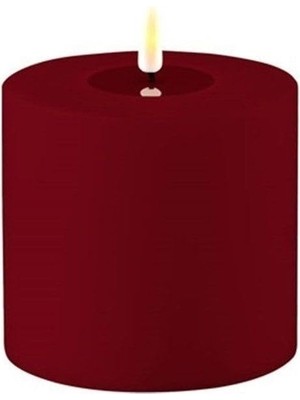Die Grup Deluxe Homeart Bordo Rengi LED Dış Mekan Mum 10X10 cm - De RF-UL-0042