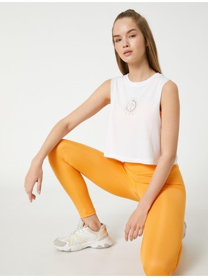 Aesco Güneş Baskılı Crop Yoga Atleti