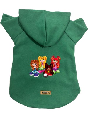 Die Grup Monopetz Kapişonlu Polar Sweatshirt Köpek ve Kedi Kıyafeti & Elbisesi Yeşil CANDO003 Xl