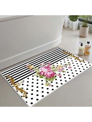 Die Grup Monnhein Banyo Paspası, Yumuşak Banyo Halısı, Kaymaz Dot Tabanlı, Su Emici, Makinede Yıkanabilir - 60 x 100 cm