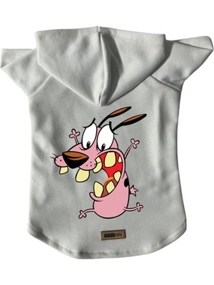 Die Grup Monopetz Kapişonlu Polar Sweatshirt Köpek ve Kedi Kıyafeti & Elbisesi Beyaz Courage Xs