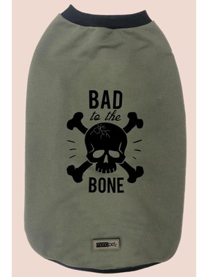 Die Grup Monopetz Yeni Sezon Köpek ve Kedi Kıyafeti - Koyu Yeşil Bad To The Bone Xl Beden