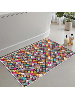 Die Grup Monnhein Banyo Paspası, Yumuşak Banyo Halısı, Kaymaz Dot Tabanlı, Su Emici, Makinede Yıkanabilir - 60 x 100 cm