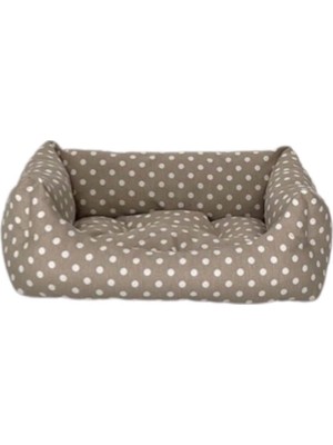 Die Grup Pet Comfort Uniform Bej Puantiyeli Kedi ve Köpek Yatağı S 40X50CM