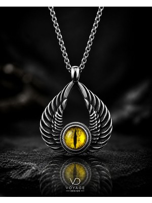 Voyage Accessory Paslanmaz Çelik Antik Gümüş Renk Gotik  Çift Taraflı Pentagram Kolye