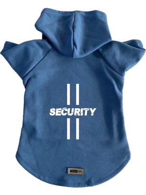 Die Grup Monopetz Kapişonlu Sweatshirt Köpek ve Kedi Kıyafeti - Mavi Security Xs Beden