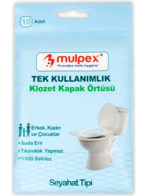 Die Grup Mulpex Tek Kullanımlık Suda Çözünür Klozet Kapak Örtüsü - 5 Adet x 10 Lu Paket | Hijyenik ve Pratik Seyahat Aksesuarı