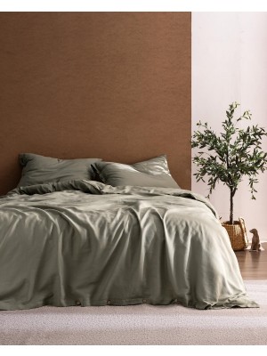 Die Grup Songe Family SIZE%100 Pamuk Chambre Baskılı Nevresim Takımı - Haki