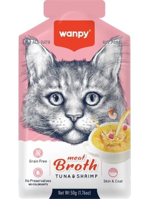 Die Grup Wanpy Kediler Için Karidesli Ton Balığı Eti Çorbası 50G Tekli