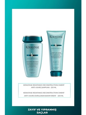 Die Grup Kerastase Kérastase Resistance Ciment Anti-Usure Onarıcı Saç Kremi 200 ml & Şampuan 250 ml