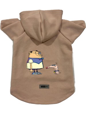Die Grup Monopetz Kapişonlu Polar Sweatshirt Köpek ve Kedi Kıyafeti & Elbisesi Bej Cando Xs