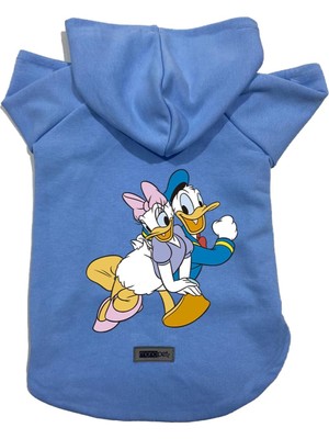 Die Grup Monopetz Kapişonlu Polar Sweatshirt Köpek ve Kedi Kıyafeti & Elbisesi Mavi Deysi Donald S