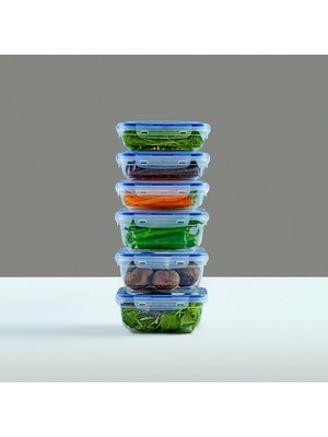 Die Grup Orret Home Sızdırmaz Kapaklı 6'lı Saklama Kabı Seti, Contalı Pp Plastik, Çeşitli Boyutlar (3X975 Ml, 3X1400 Ml), Gıdaları Güvenle Saklayın, Mutfakta Düzen Sağlayıcı