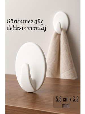 Die Grup Transformacion Mini Kendinden Yapışkanlı Duvar Askısı – 5.5 x 3.2 cm | Iz Bırakmaz, Güçlü Tutuş 722286 Beyaz