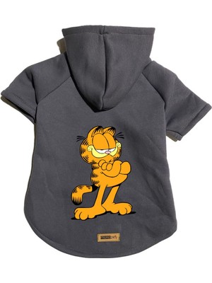 Die Grup Monopetz Kapişonlu Polar Sweatshirt Köpek ve Kedi Kıyafeti & Elbisesi - Garfield Xs Beden