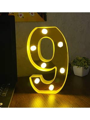 Die Grup Giftmoda 3D Işıklı LED Sayı Dekoratif Aydınlatma Büyük Boy 9